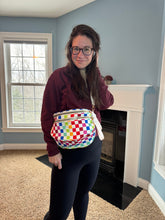 Load image into Gallery viewer, The Roni Nylon Crossbody - Checkered Colorful White
