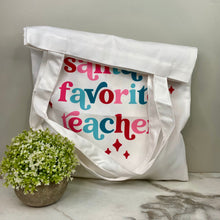 Load image into Gallery viewer, Tote Bag - Christmas - #34 - Santa’s Favorite Teacher
