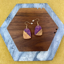 Load image into Gallery viewer, Dangle Earring - Wood &amp; Acrylic - Bell-Shaped
