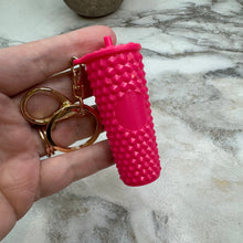 Load image into Gallery viewer, Keychain - Studded Tumbler - Pink Matte
