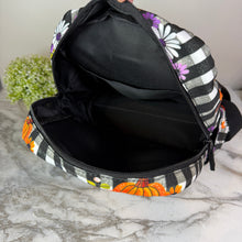 Load image into Gallery viewer, Mini Backpack - Halloween - Plaid Pumpkin Floral
