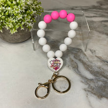 Load image into Gallery viewer, Silicone Bracelet Keychain - Nurse - Hot Pink
