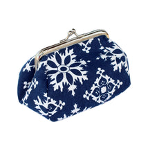 Load image into Gallery viewer, Clamshell Coin Purse Wallet - Snowflake - PREORDER
