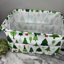 Load image into Gallery viewer, Pop Up Canvas Basket - Green Christmas Trees
