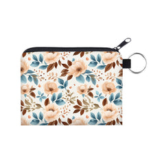 Load image into Gallery viewer, Mini Pouch - Floral Peach Teal Coffee
