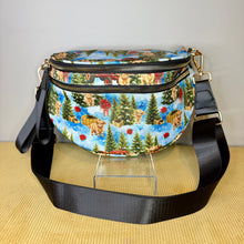 Load image into Gallery viewer, The Roni Nylon Crossbody - Christmas Winter Highland Cow
