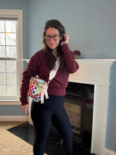 Load image into Gallery viewer, The Roni Nylon Crossbody - Checkered Colorful White

