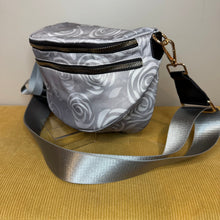 Load image into Gallery viewer, The Roni Nylon Crossbody - Grey Swirl Roses
