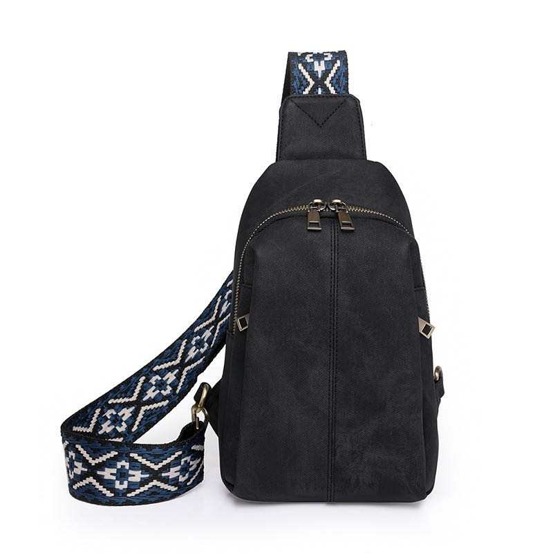 Sling Bag - Denim Suede - Side Zip