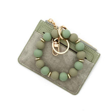 Load image into Gallery viewer, Denim Suede Bracelet Keychain &amp; Card Holder Wallet
