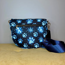 Load image into Gallery viewer, The Roni Nylon Crossbody - Christmas Paw Print Dog Snowflake

