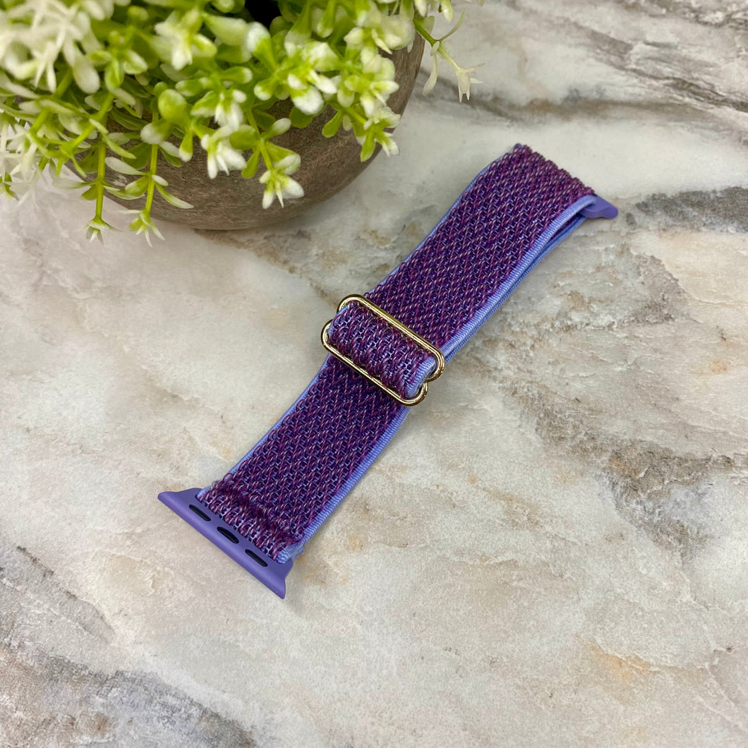 Watch Band - Stretchy Spandex - Chevron Periwinkle Purple