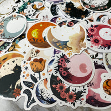 Load image into Gallery viewer, Stickers - Moon Floral Cats
