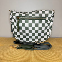Load image into Gallery viewer, The Roni Nylon Crossbody - Checkered Dark Green Olive

