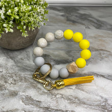 Load image into Gallery viewer, Silicone Bracelet Keychain - Yellow
