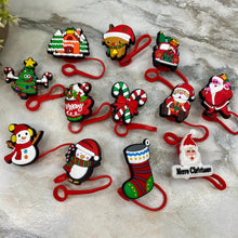 Load image into Gallery viewer, Silicone Straw Toppers Tumbler - Christmas Winter #2
