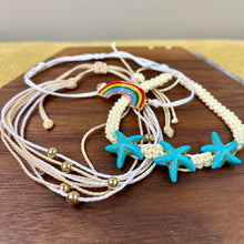 Load image into Gallery viewer, Bracelet Pack - Adjustable String Rainbow Starfish
