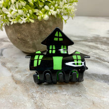 Load image into Gallery viewer, Hair Clip - Green Haunted House
