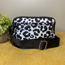 Load image into Gallery viewer, Remi - Nylon Crossbody Animal Print B&amp;W
