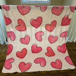 Blanket - Heart Speckle Pink