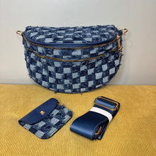 Load image into Gallery viewer, The Roni Nylon Crossbody - Checkered Denim - PREORDER

