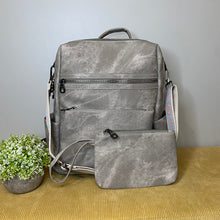 Load image into Gallery viewer, Denim Suede Brooke Backpack + Pouch
