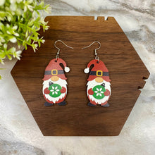 Load image into Gallery viewer, Wooden Dangle Earrings - Christmas - Gnome Ornament
