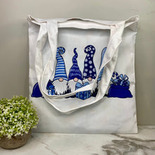 Load image into Gallery viewer, Tote Bag - Christmas/Hanukkah - #48 - Blue Gift Gnomes
