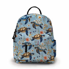 Load image into Gallery viewer, Mini Backpack - Floral Turtle
