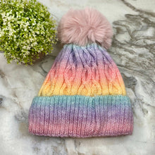 Load image into Gallery viewer, Adult Beanie Hat - Pastel Rainbow
