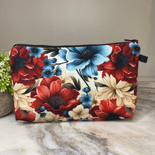 Load image into Gallery viewer, Pouch - Large Red White Blue Floral
