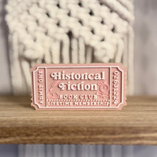Load image into Gallery viewer, 3d Printed Shelf Trope Ticket - Historical Fiction Book Club
