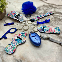 Load image into Gallery viewer, Keychain - Safety Set - Blue Floral
