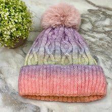 Load image into Gallery viewer, Adult Beanie Hat - Pastel Rainbow
