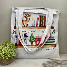 Load image into Gallery viewer, Tote Bag - Christmas - #5 - Bookshelf
