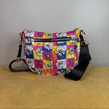 Load image into Gallery viewer, The Roni Nylon Crossbody - Colorful Checkered Daisy Floral
