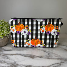 Load image into Gallery viewer, Pouch - Halloween Fall - Pumpkin Floral Plaid
