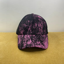 Load image into Gallery viewer, Hat - Ponytail - Purple Splatter
