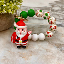 Load image into Gallery viewer, Silicone Bracelet Keychain - Christmas Winter - Santa
