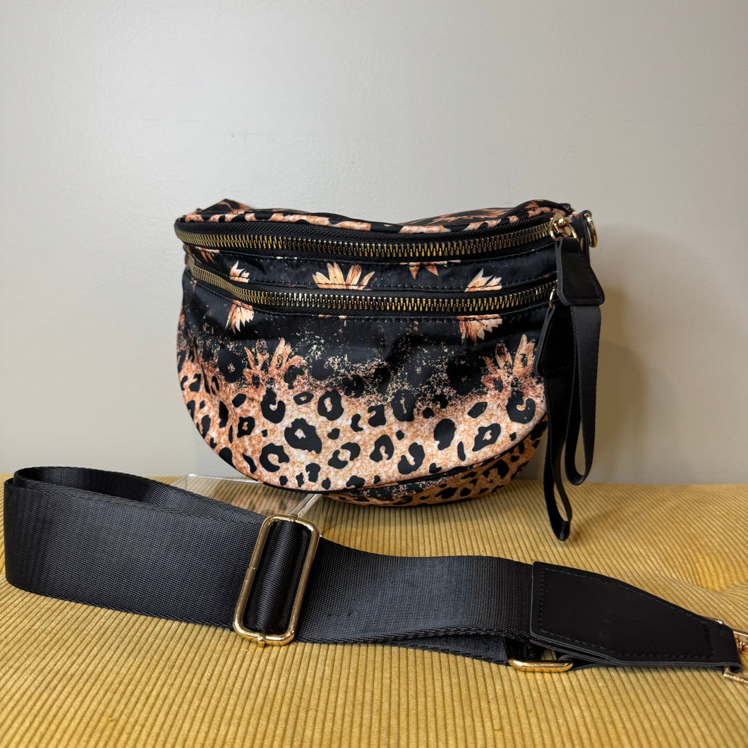 The Roni Nylon Crossbody - Bronze Sunflower Ombre Animal