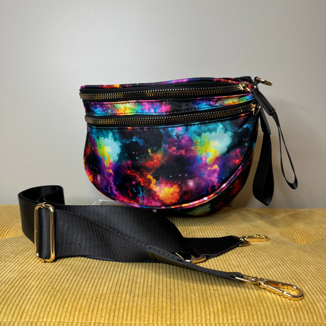 The Roni Nylon Crossbody - Pink Orange Galaxy