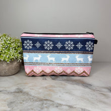 Load image into Gallery viewer, Pouch - Christmas Snowflake Blue Pink
