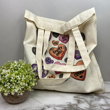 Load image into Gallery viewer, Tote Bag - Halloween - Conversation Hearts
