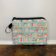 Load image into Gallery viewer, Mini Pouch - Mint Floral Bookcase
