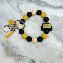 Load image into Gallery viewer, Silicone Bracelet Keychain - Duck Duck Jeep - Yellow
