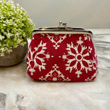 Load image into Gallery viewer, Clamshell Coin Purse Wallet - Snowflake
