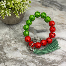 Load image into Gallery viewer, Wooden Bead Bracelet Keychain - Watermelon
