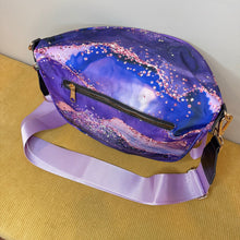 Load image into Gallery viewer, The Roni Nylon Crossbody - Purple Sparkle Waves
