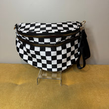 Load image into Gallery viewer, The Roni Nylon Crossbody - Checkered Black &amp; White

