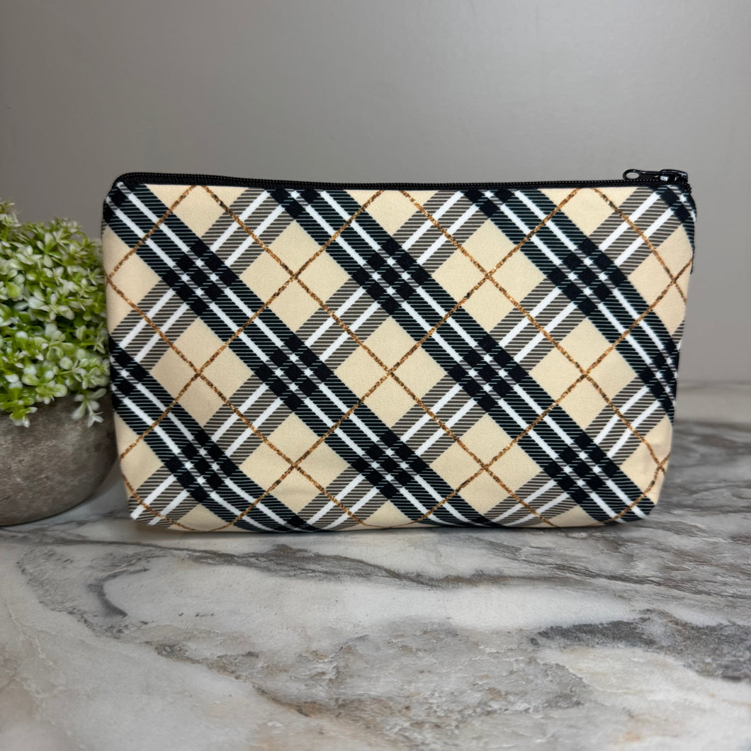 Pouch - Plaid Tan & Gold